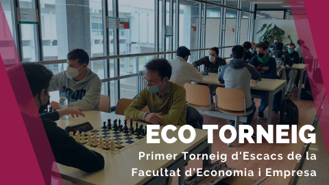 Torneig d'Escacs al vestibul de la Facultat d'Economia i Empresa